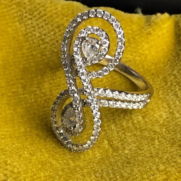 18KT WG natural D Diamond 2.5 CT Cocktail Ring - Picture 3 of 13